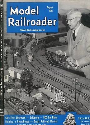 Model Railroader Magazine August 1951 Excellent Plus Condition • $6.50