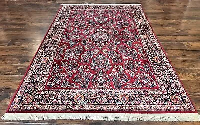 Karastan Rug 5.9 X 9 Red Sarouk #785 Wool Carpet Original 700 Series Vintage • $1889.30