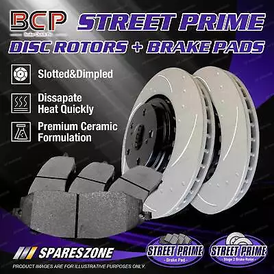 Front Slotted Brake Rotors + Ceramic Pads For Mini Cabrio Cooper S R50 R52 R53 • $207.95