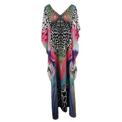 Stylish Plus Size Beach Caftan Dress Loose Bikini Cover Up Maxi Dress Women Lady • $25.40