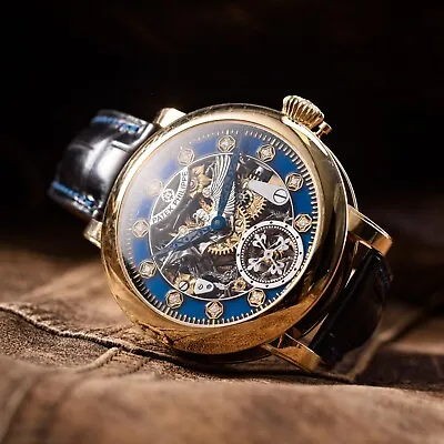 Patek Philippe Watch Men Gold Geneve Unique Skeletonized Engraved Handicraft • $45000