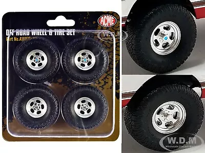 Off Road Wheels & Tires Set Of 4 Pcs  1972 Chevy K10 4x4  1/18 By Acme A1807217w • $16.95