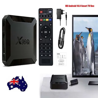 X96Q HD Android 10.0 Smart TV Box UHD 4K WIFI Media Player 2GB + 16GB AU PLUG • $34.99