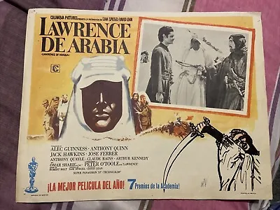 Lawrence Of Arabia Movie Lobby Card Poster O’Toole David Lean Mexican Vintage • £22