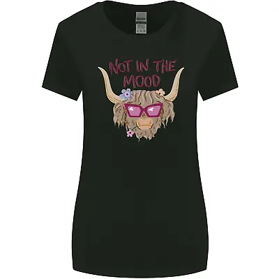 Not In The Mood Funny Highland Cow Womens Wider Cut T-Shirt • £8.49