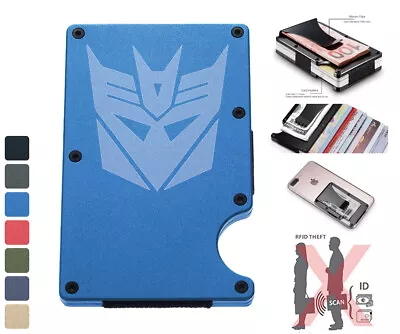 Transformers Decepticon RFID Blocking Wallet Money Clip Men Credit Card Holder • $22.99