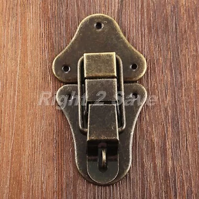 $5.49 • Buy Antique Bronze Cabinet Drawer Jewelry Box Latch Hasp Lock Toggle Catch 95mm*52mm