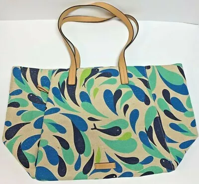 Vera Bradley Summer Beach Pool Tote Bag Fish Whale Canvas Wet Dry Pocket Hidden • $39.99