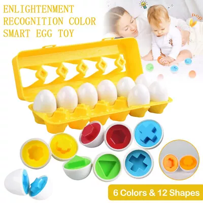 $18.89 • Buy Montessori Eggs Toys For Kids Smart Egg Sorter Puzzle Shape Matching Game Toys
