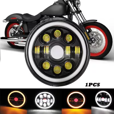 $39.99 • Buy For Yamaha V-Star 650 1100 1300 Stryker 7 Inch DOT LED Headlight Projector DRL 