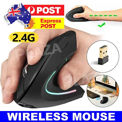 $15.95 • Buy 2.4G Wireless Ergonomic Optical Vertical Mouse 1600 DPI 5 Buttons USB Receiver