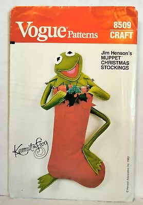 VOGUE 8509 KERMIT THE FROG Christmas Stocking Craft Pattern RARE Uncut • $22