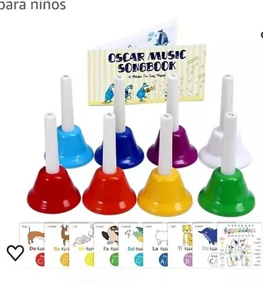 8 Note Hand Bells For Kids Musical Handbells Set Colorful Hand Bells • $25