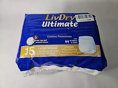 LivDry Large Ultimate Adult Pull Ups For Women And Men Large 15 Count • $14.99