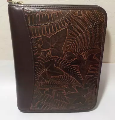 Fancy Franklin Quest Leather Embossed PLANNER #16185.05 Zip Close Very Unique • $29.95