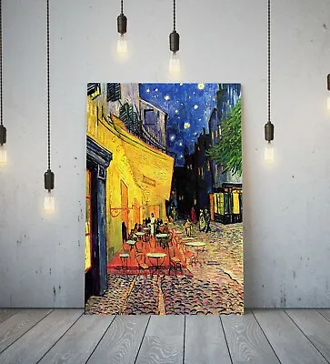 Van Gogh Cafe Terrace Night -framed Canvas Painting Wall Art Picture Paper Print • £14.99