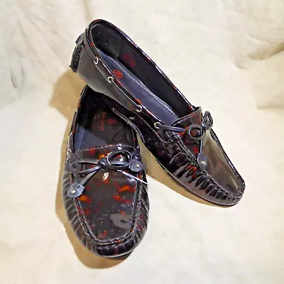 🥿 Marc Joseph NY Cypress Hill Loafers Sz 9 M Dark Red Mottled Patent Leather • $24.99