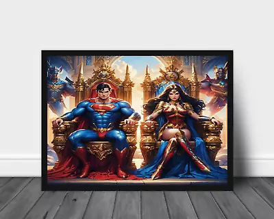 Superman & Wonder Woman DCU Justice League Comic Art Poster Print - No Frame • $15.99