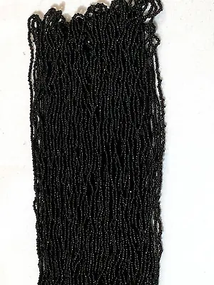 RARE Antique Micro Seed Beads 14/0 Transparent Black Umber-4g Hanks-OLD!! • $6.25