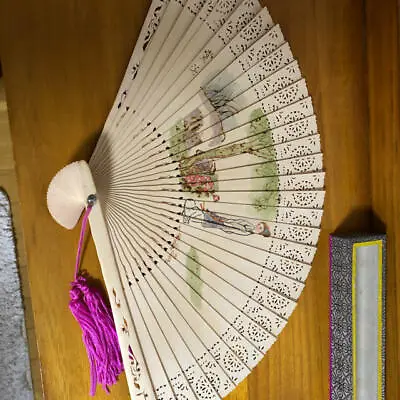 $73 • Buy Sandalwood Japanese Folding Fan Hand Fans Japanese Craft Sensu From Japan 2