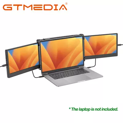 11.6  FHD Triple Portable IPS Display Monitor For Laptop Dual Screen Extender • £199.99