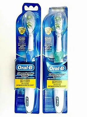$42.34 • Buy 2x ORAL B B1010 Two ToothBrush Cross Action Power Dual Clean Duracell Battery