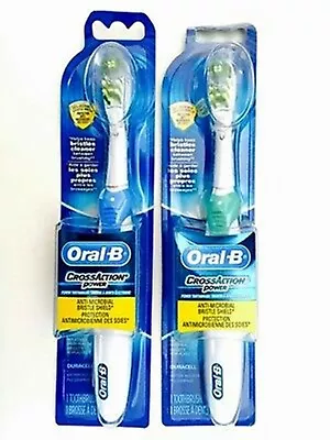 2x ORAL B B1010 Two ToothBrush Cross Action Power Dual Clean Duracell Battery • $52.79