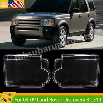 Left Right Headlight Headlamp Lens Cover For 2004-09 Land Rover Discovery 3 L319 • $173.84