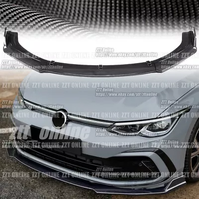 Carbon Fiber Style Front Splitter Lip Spoiler For VW Golf MK8 2020 • $69.40