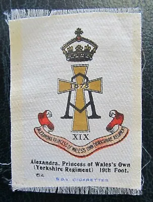 £2.99 • Buy BDV Cigarette Silks Card Yorkshire Regiment Ww1 Military 1914 MULTI BUY DISCOUNT