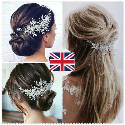 Bride Flower Wedding Hair Vine Crystal Bridal Hair Piece Party Hair Accessories • £4.97