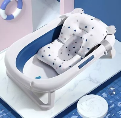 Antislip Bathtub Mat Pillow Shower Pad Security Bath Seat Support Gifts For Baby • £9.02