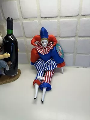 Sugar Loaf Classiques Mardi Gras Jester Red White Blue Stripes Clown Doll USA • $16.99