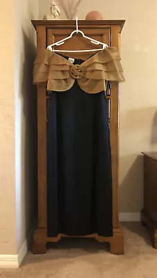 Vintage T.N.B. New York/Paris Gold & Black Long Formal/Evening Gown Long Slit • $24