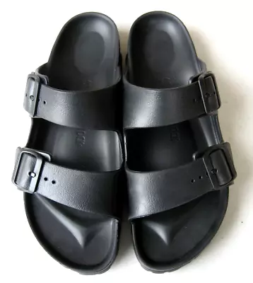 Birkenstock 41 Arizona Vegan EVA Black Sandals Women 10 Men 8 MINT WORN ONCE • $34.90