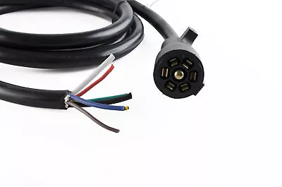 7 Way Trailer Cable 10Awg Black - Heavy-Duty RV Wiring Connector • $34.69