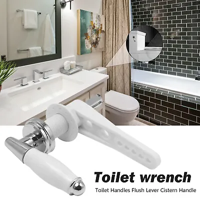 Replacement Of White Ceramic Toilet Handle For Bathroom Flush Water Tank Lever  • £8.68