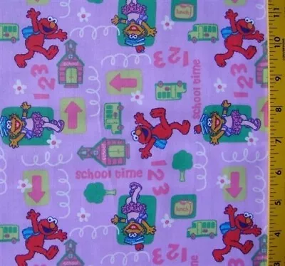 Elmo Sesame Street School Time 123 Cotton Fabric By The Half Yard BTHY • $6.25