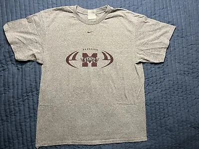 Nike SEC Mississippi State Bulldogs Football T Shirt Men’s Large Gray • $20
