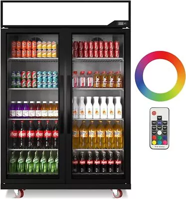 Commercial 2 Glass Doors Display Merchandiser Refrigerator Cooler 39 Cu.ft New • $1234.99