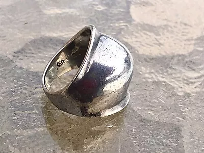 Vintage MCM Modernist Sterling Silver Smooth Domed Dome Ring Size 6 Marked • $29.95