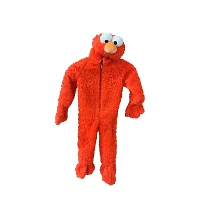 Sesame Street Deluxe Size 2T Costume 1 Pc Hooded Bodysuit Elmo Red Dress Up Hall • $37.99