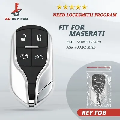 M3N7393490 Smart Remote Car Key For Maserati Ghibli Quattroporte President Fob • $23.96