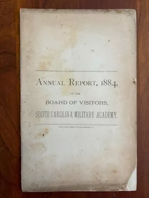 RARE 1884 South Carolina Military Academy Board Report Citadel Charleston SC • $75