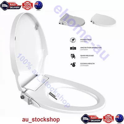 Dual Nozzles Non Electric Bidet Toilet Seat With Cover Bathroom Spray Water Wash • $54.99