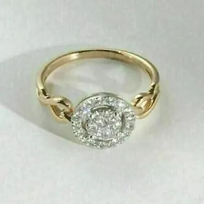 925 Yellow Sterling Silver  2.23 Ct Round Simulated Diamond Lovely Wedding Ring • $59.99