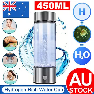 450ml Portable Hydrogen Rich Alkaline Water Ionizer Generator Bottle Cup Mug AU • $39.79