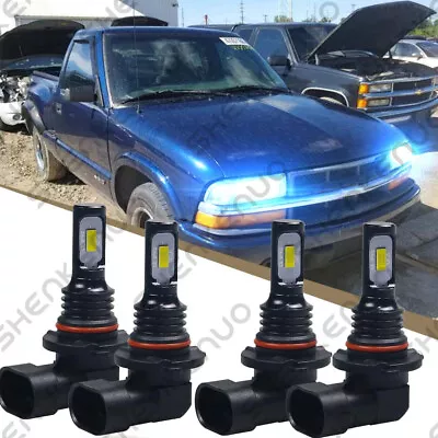 8000K Blue LED Headlight Bulbs For  S10 1994-2004 High Low Beam Qty 4 • $29.74