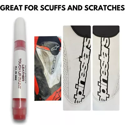 Leather Paint Touch Up Pen Sofa Shoe Bag Car Seats Jacket Scuffs Scratches Dye • £7.95