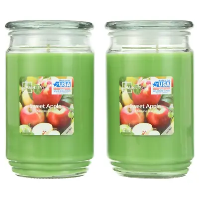 Mainstays Sweet Apple Scented Single-Wick Large Glass Jar Candle 20 Oz. 2-Pack • $18.79
